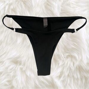 Zaful Ribbed Black Cheeky Bikini Bottom | Women’s Medium